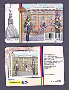 Italia 2022 - Carabinieri Deposito di Reclutamento Torino - tessera filatelica - Imagen 1 de 1