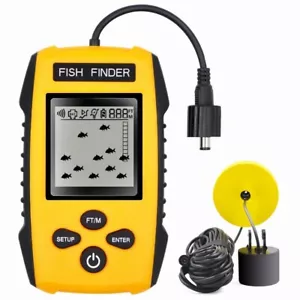 328FT Portable Fish Finder Depth Echo Sonar Alarm Sensor Transducer Fishfinder - Picture 1 of 8