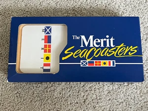 Vintage MERIT SeaCoasters, 6 Piece Nautical Wood Coasters, NEW but READ - Picture 1 of 4