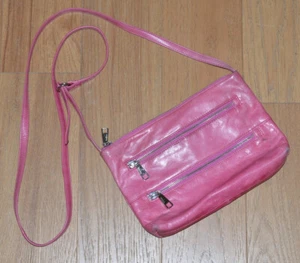 Hobo International Mara Fuchsia Pink Leather Shoulder Bag Crossbody Purse - Picture 1 of 9