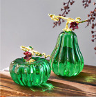 Green crystal pumpkin statue collection glass fruit desktop decoration