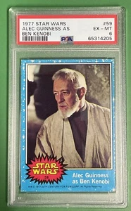 Tarjeta Star Wars 1977 #59 Alec Guiness como Ben Kenobi PSA 6 certificado #65314205 - Imagen 1 de 12