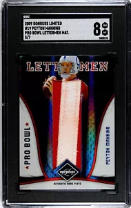 2009 Donruss PRO BOWL Game Used Jersey Letter #19 PEYTON MANNING #5/7 SGC 8 RARE - Picture 1 of 2