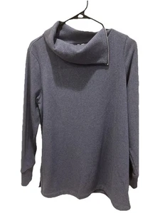 Weiche Umrandung Angie Tunika, Reißverschluss Wasserfallausschnitt Gr. M blau Neu mit Etikett  - Bild 1 von 8