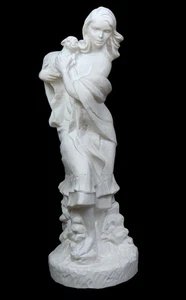 Figura Decorativa Estatua Joven Mujer Pastora De Pie H 40 Cm Escultura Clásica - Imagen 1 de 4