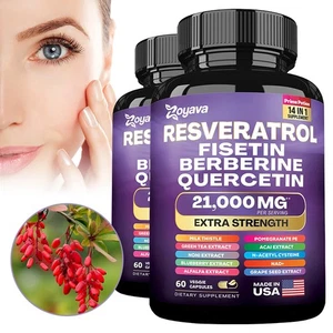 Zoyava Resveratrol Suplemento 12600mg Cardo Suplemento Antienvejecimiento 60 Cápsulas - Imagen 1 de 12