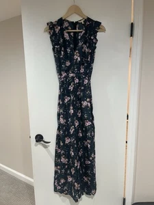 Rebecca Taylor 100% Silk Floral Jumpsuit Women's Size 0 Petite - Picture 1 of 4