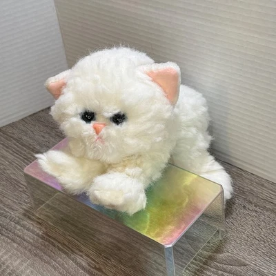 Vintage Kitty Kitty Kittens White Persian Cat Tyco 90's Purring Plush Lovey Pink - Image 1 of 4
