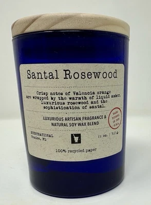 Vela de cera de soja natural Scentsational Santal de palo de rosa 11 oz vertida a mano hecha en EE. UU. Foto 1 de 4