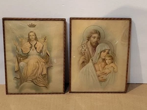 Vintage Religious Copper Framed Prints - Picture 1 of 6