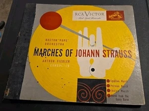VINTAGE BOSTON POPS ORCHESTRA "MARCHES OF JOHANN STRAUSS" ARTHUR FIEDLER - Picture 1 of 4