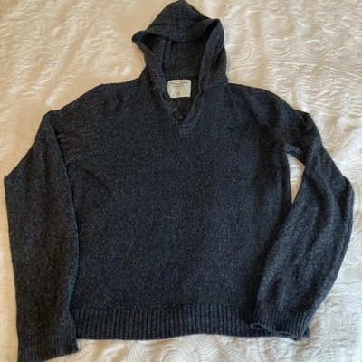 Suéter Abercrombie & Fitch X-Grande Gris Pullover con Capucha Botón Foto 1 de 4