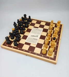 Juego de ajedrez juego de ajedrez de madera plegable completo con instrucciones aprox. 32 cm x aprox. 32 - Imagen 1 de 15
