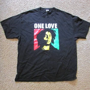 Bob Marley One Love Rasta 2X T-Shirt schwarz Rundhals Ragee - Bild 1 von 2