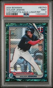 2024 Bowman Walker Jenkins Aqua Lunar /125 BCP-43 PSA 9 - Picture 1 of 3