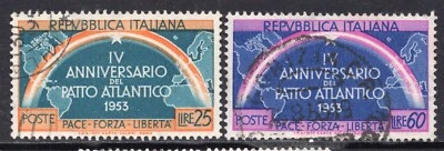 5048 - Italy 1953 - The 4th Anniversary of NATO - Used Set - Image 1 of 2