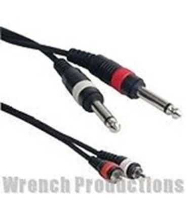 Accu-Cable RC4-12 Dual RCAs to Dual 1/4 in. Patch Cable, 12 ft - Image 1 of 2