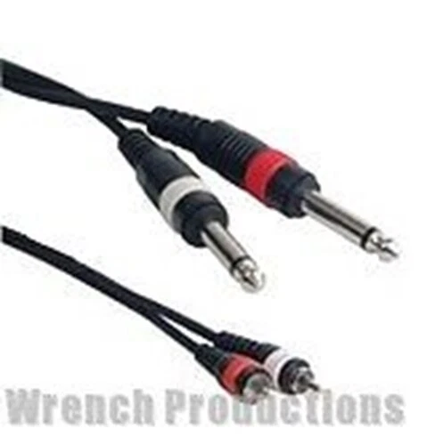 Accu-Cable RC4-12 Dual RCAs to Dual 1/4 in. Patch Cable, 12 ft - Image 1 of 2