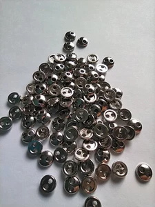 10x Silver 4mm Mini Metal Round Buttons Doll Clothes Sewing Projects Craft - Picture 1 of 3