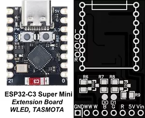 3x ESP32-C3 Super Mini Extension Board| WLED |Tasmota | 5x PWM |2x WS2812 | NEU - Bild 1 von 7