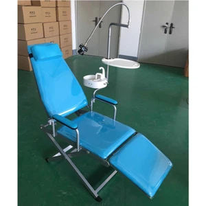 Portable Dental Mobile Folding Chair Dental Chair Unit w/ LED Light +Dental Tray - Picture 1 of 4