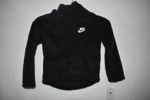 Nike Girls Toddler Faux Fur Hoodie 26K384-023 Black NWT - Picture 1 of 3