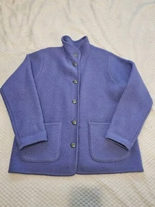 Vtg L.L. Bean 100% Wool Women’s Size M Sweater Cardigan Lavender Silver Buttons - Bild 1 von 8