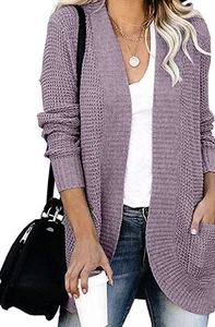 Women’s Long Sleeve Open Front Causal Lightweight Soft Knit Cardigan Sweater. L - Picture 1 of 12