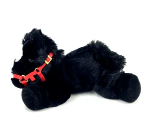 Poni caballo de peluche Aurora negro blanco brillante 8"" ¡Felpa limpia! - Imagen 1 de 4