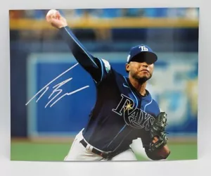 TAJ BRADLEY TAMPA BAY RAYS TOP AUSSICHT SIGNIERT 8x10 BASEBALL FOTO COA - Bild 1 von 3