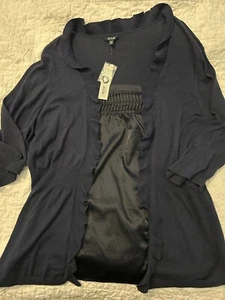 New NWT APT 9 Women's 3/4 Sleeve Ruffle Sweater Mock Layered Top Plus Size 2X - Picture 1 of 3