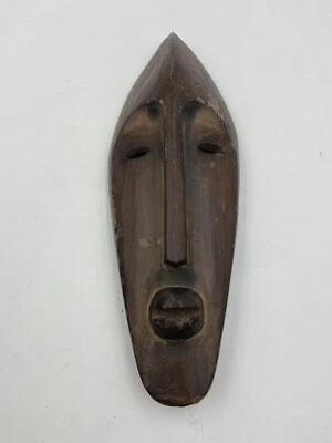 African Style Tribal Art 15.5”x 5.5” Wooden Lega Mask - Image 1 of 4