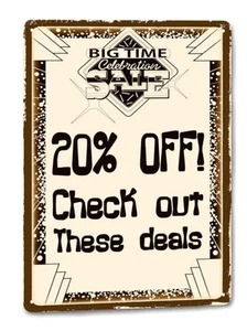 20% di sconto insegna metallo grande magazzino stile vintage espositore decorazione parete 656 - Foto 1 di 2