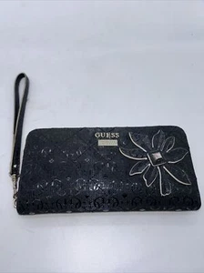 Guess Damen Geldbörse schwarz umlaufender Reißverschluss mit Handschlaufe Top. Karton 44 - Bild 1 von 7
