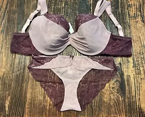 NWT Adore Me Women's Clairabelle Push Up Bra 40G Panty L Set - Picture 1 of 15