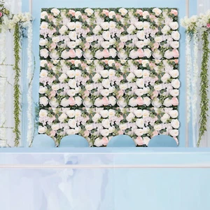 6Pcs 60*40cm Artificial Silk Flower Rose Wall Panels Wedding Party Venue Decor - Picture 1 of 17