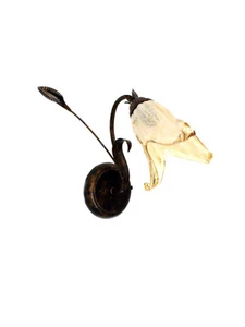 APPLIQUE 1 LUCE FERRO BATTUTO SINISTRO COLL. CALLA MURANO - Foto 1 di 1