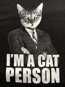 Vintage CAT T-SHIRT I'M A CAT PERSON Tabby in Anzug Jacke Herren Medium Kitten - Bild 1 von 6