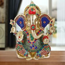 Brass Lord Ganesha Bhagwan with Large Ears Mangalkari Ganesh Idol Ganpati Murti