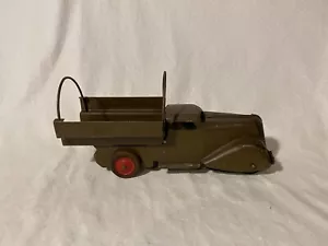 Vintage Marx gepresstes Stahlrad Holzrad Armee LKW 1930er USA U-57 - Bild 1 von 10