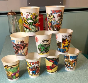 Marvel Comics 7-11 Slurpee Cup Lot - X-Men Doctor Doom Thor Hulk Fantastic Four - Picture 1 of 11