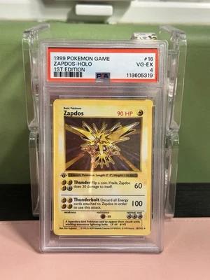 Pokemon - 1st Edition Zapdos Holo Shadowless Base Set 16/102 PSA 4 wotc - Image 1 of 2