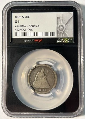1875-S Twenty Cent Piece 20C NGC G6 - VaultBox Series 3 - Image 1 of 4