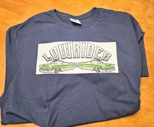 Streetwear Lowrider Green Cars Glows-Dark T-Shirt Blue Men's L By Local Artists - Picture 1 of 5