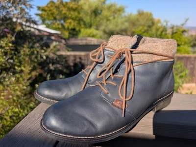 Botines Remonte Rieker de cuero azul para mujer talla EU 41 US 9.5 Foto 1 de 4