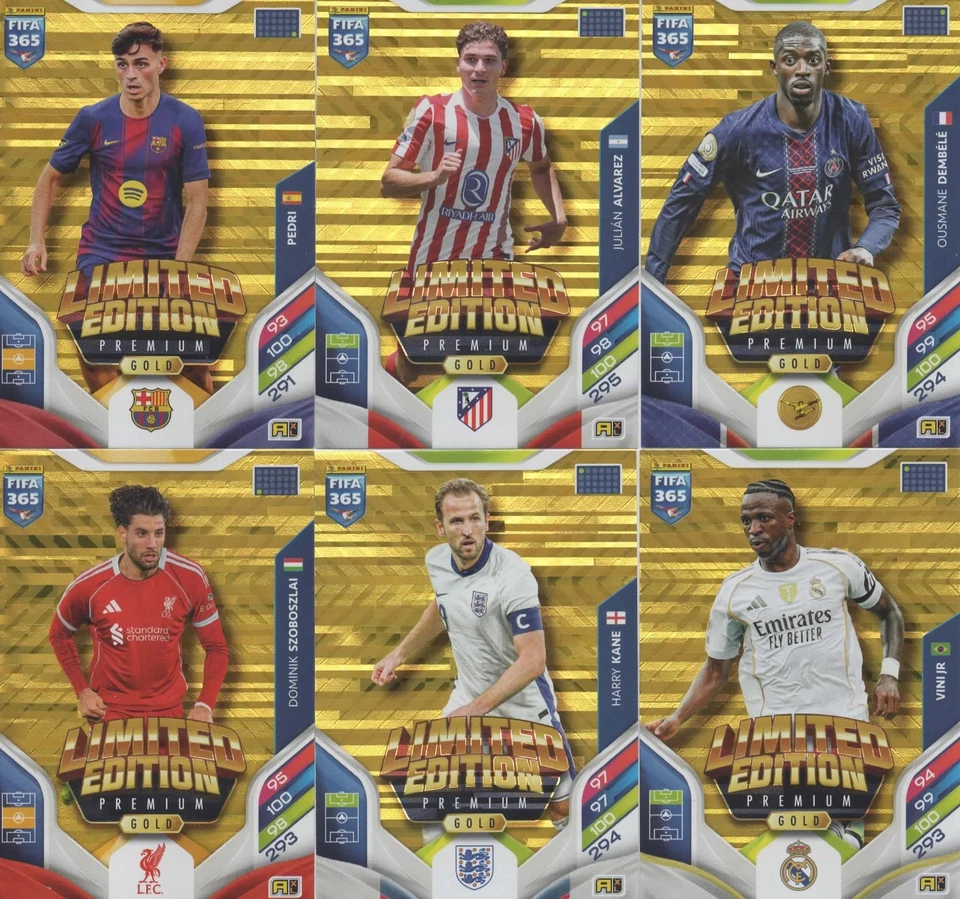 Panini Fifa 365 Adrenalyn XL 2026 Limited Edition Premium Gold Kane/Vini usw. - Bild 1 von 1