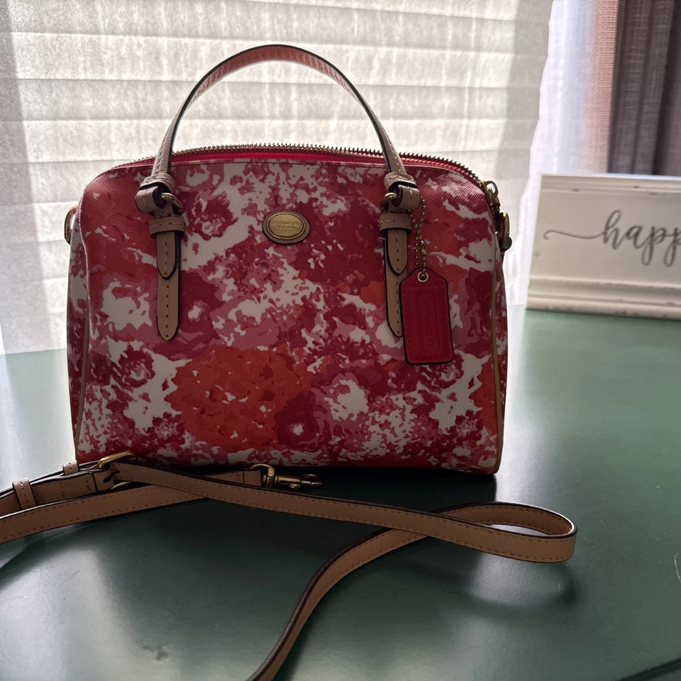 COACH MINI BENNETT PEYTON MULTI COLOR SATCHEL CROSSBODY/TOP HANDLE HANDBAG  $199 - Image 1 of 4
