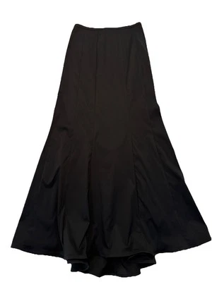 Maxi Falda Tadashi Shoji Negra Satén Formal Noche Hasta el Suelo 8 Foto 1 de 4