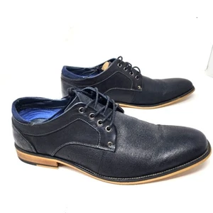Steve Madden Lupo Men's Black Dress Shoes Leather Lace Up Shoes Size 11.5 - Picture 1 of 12