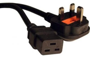 Power Cable UK Mains Fused Plug to IEC C19 Female Socket 2.5m  2.5 metres - Picture 1 of 2